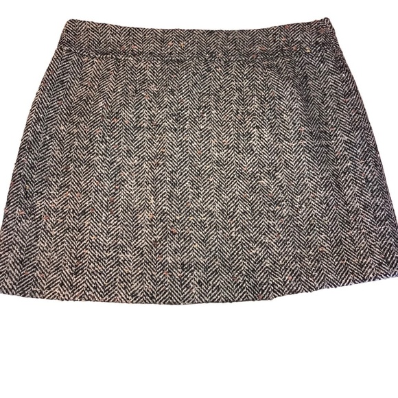 Loft Wool Blend Y2K Button Front Tweed Dark Academia Mini Skirt Woman’s Size 14 - Picture 2 of 7